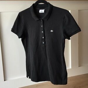 Women’s 42 (6) Lacoste Black Polo Shirt with Logo